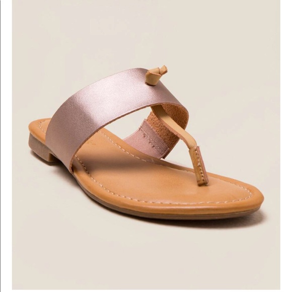 rose gold thong sandals